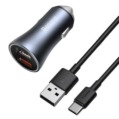 Baseus TZCCJD-A0G 40W Dual USB Port Mini Car Charger