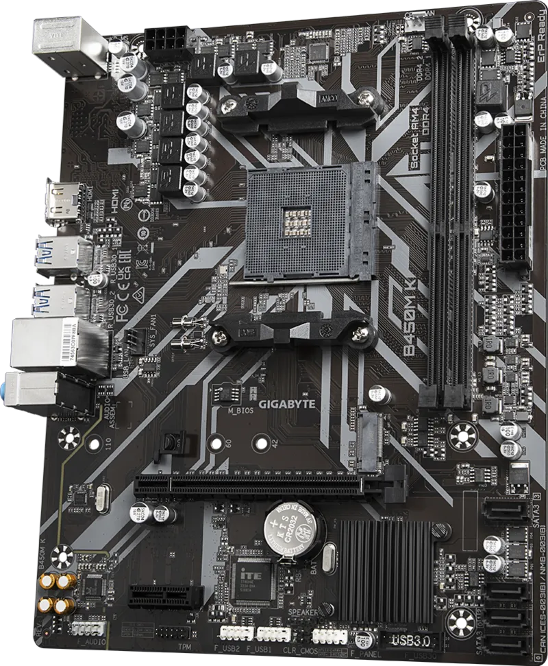 GIGABYTE B450M K AMD AM4 Micro ATX Motherboard