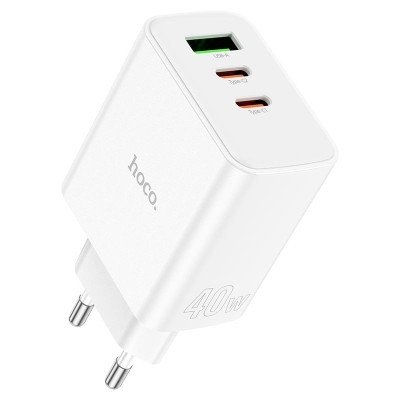 Hoco C126A (1*Type A+2*Type C) Charging Adapter (40W)