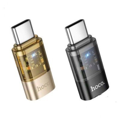 Hoco UA36D Type C Male to IP Female Transparent Converter