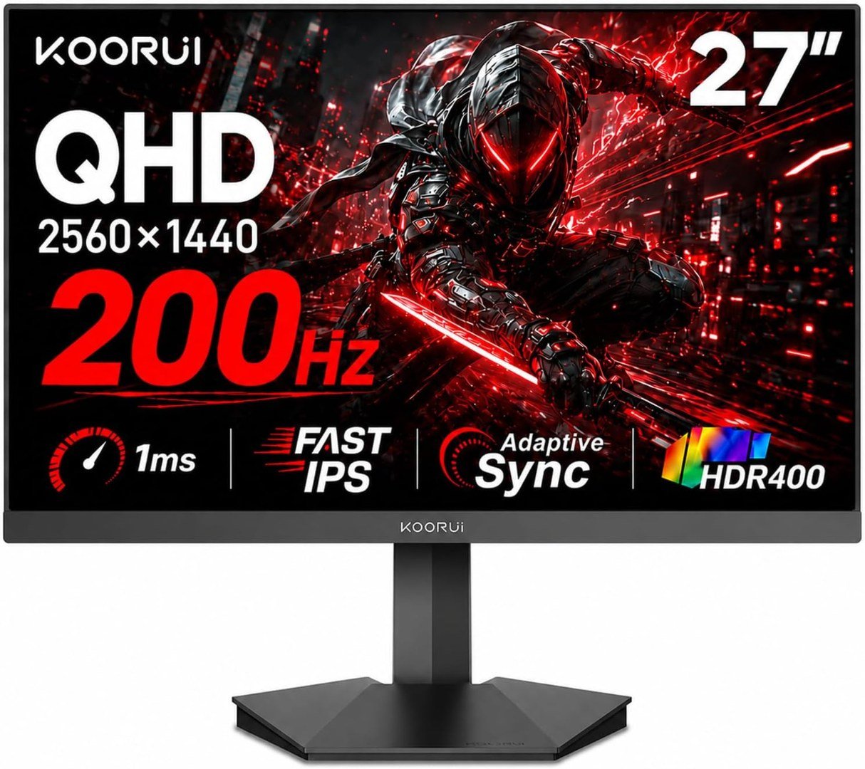 KOORUI G2721P 27-inch IPS QHD 200Hz Fast IPS 1ms HDR400 Gaming Monitor