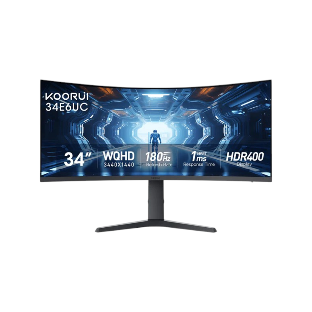 KOORUI 34E6UC WQHD 34-inch VA 180Hz Curved Gaming Monitor
