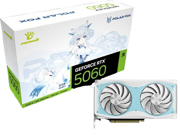 Manli Polar Fox GeForce RTX 5060 OC 8GB GDDR7 Graphics Card