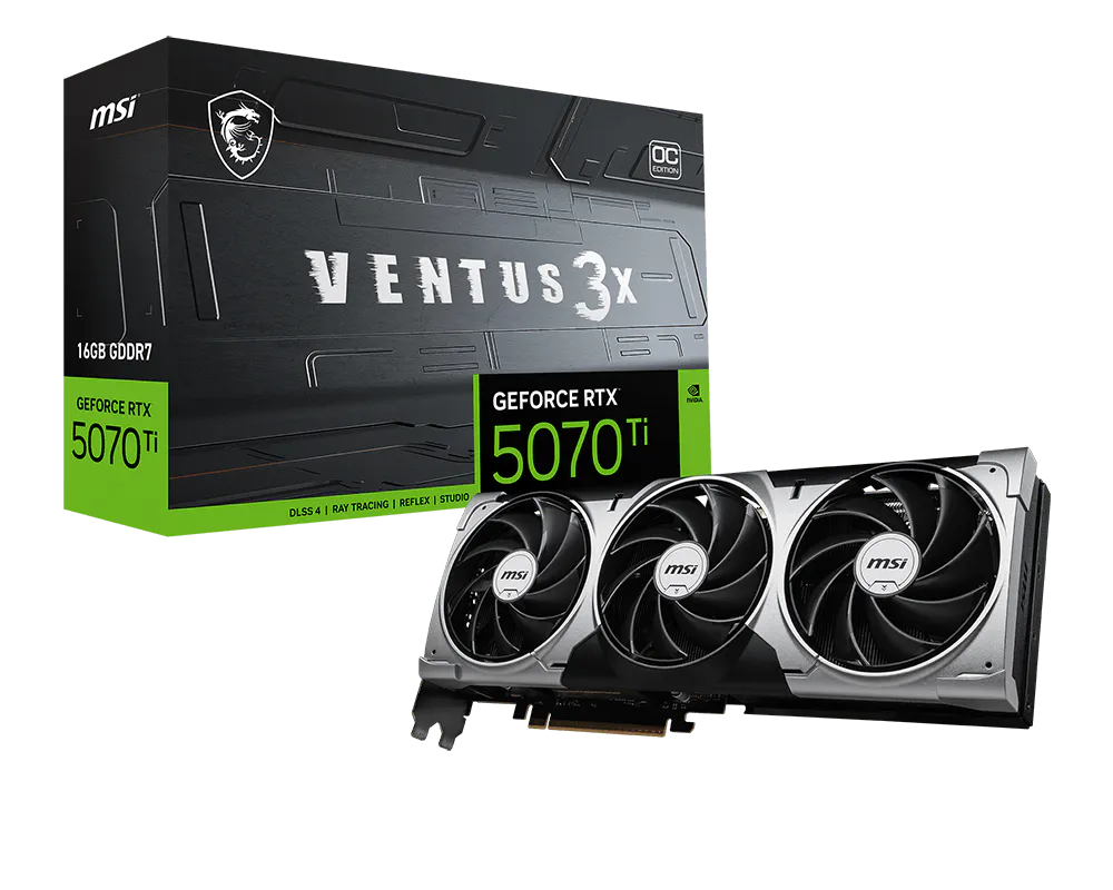 MSI GeForce RTX 5070 Ti 16G VENTUS 3X OC 16GB GDDR7 Graphics Card