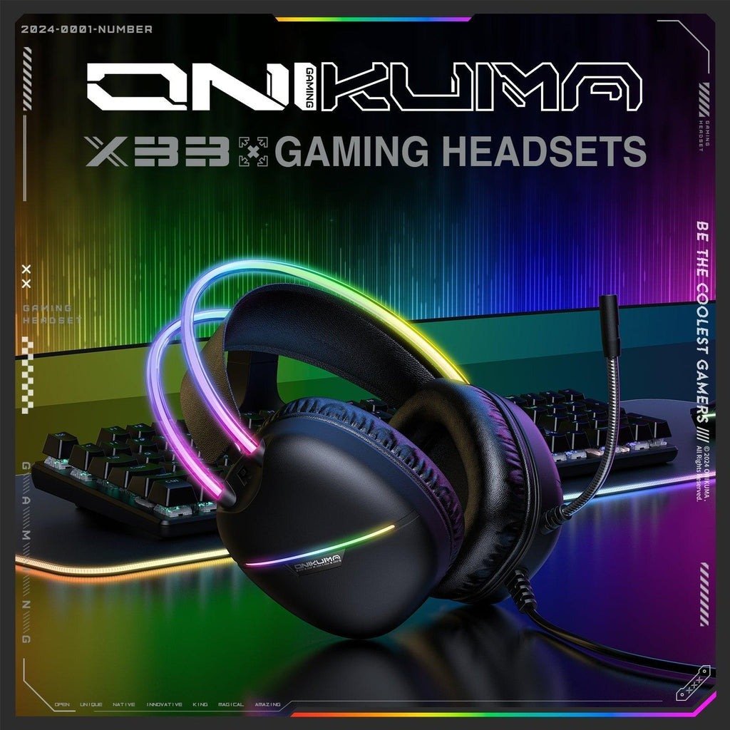 ONIKUMA X33 Muli-device Wired Gaming Black Headset