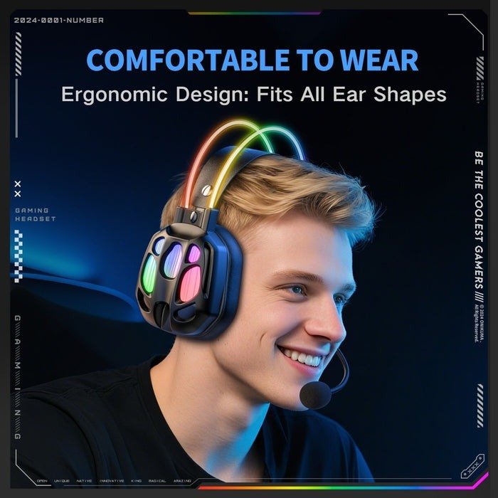 ONIKUMA X89 RGB Wired Earphone with Microphone