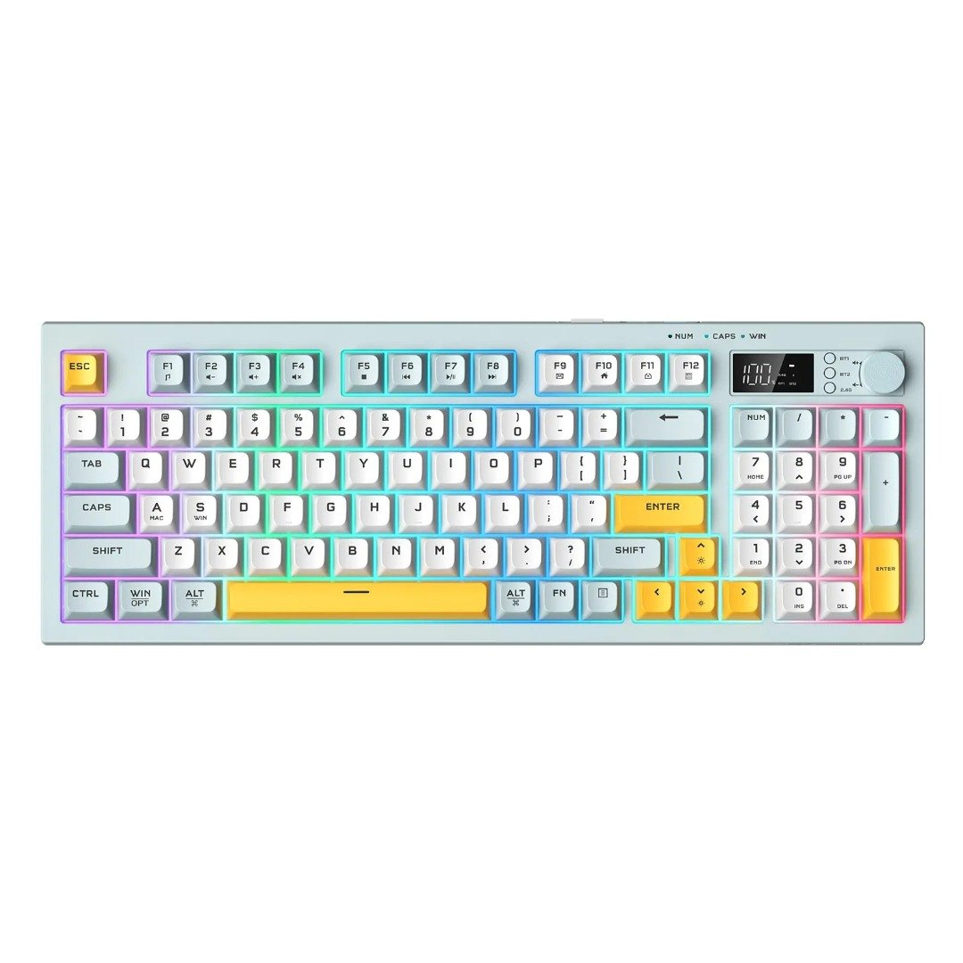 ONIKUMA G80 94 Keys Tri-Mode Wireless Membrane Keyboard with LCD Screen & Multifunction Knob