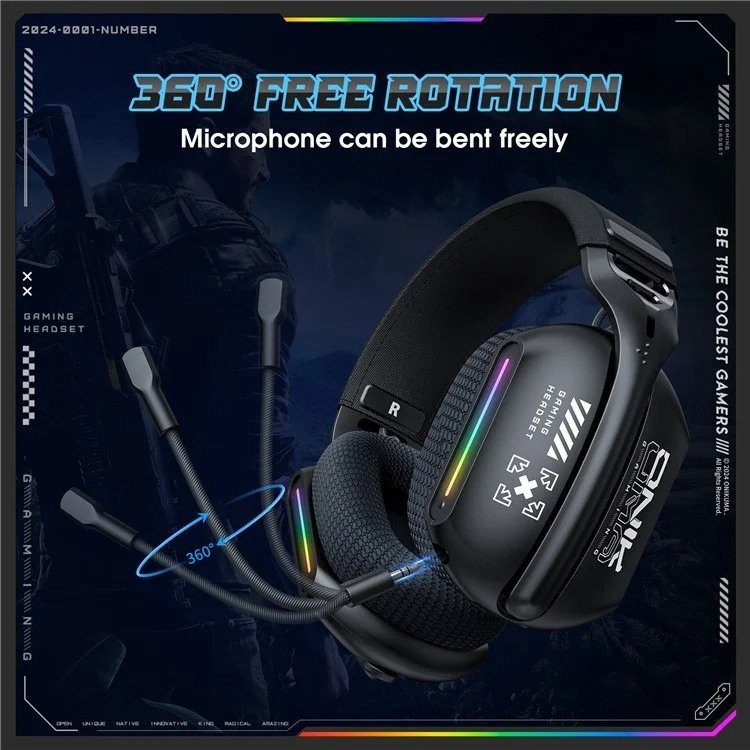ONIKUMA GT808 Tri-Mode Headphones 2.4GHz Ultra-Low Latency Wireless Gaming Headset