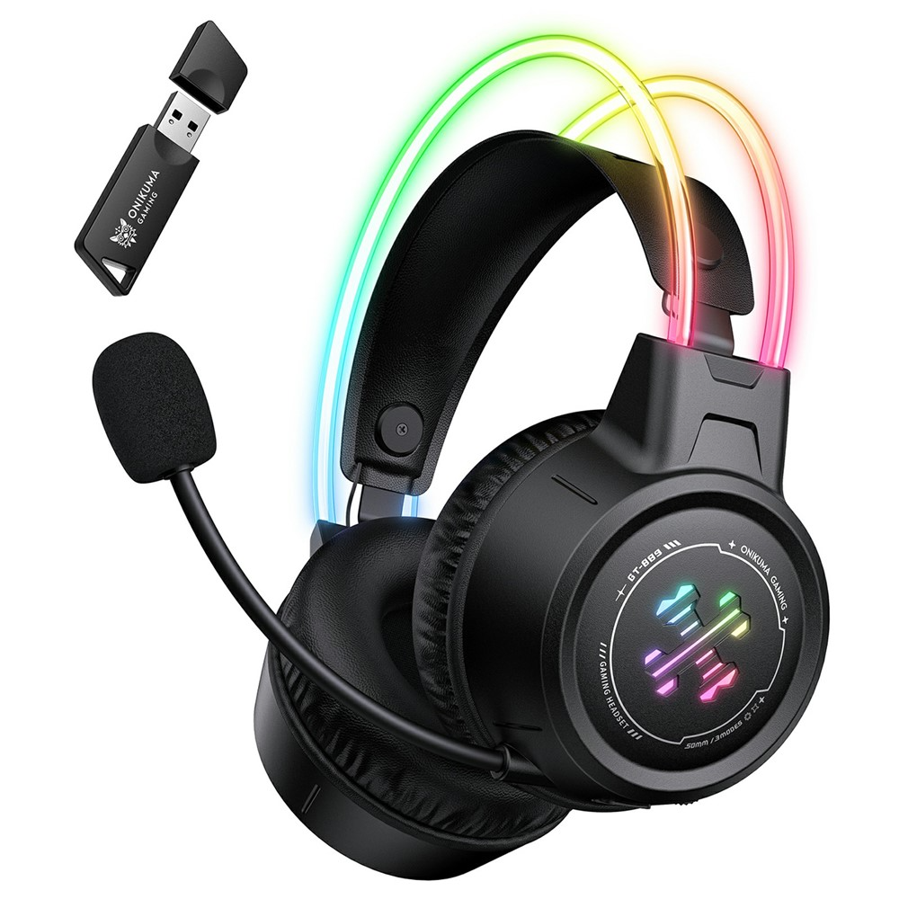 ONIKUMA GT889 Gaming Headset Triple-Mode RGB Lighting with Mic