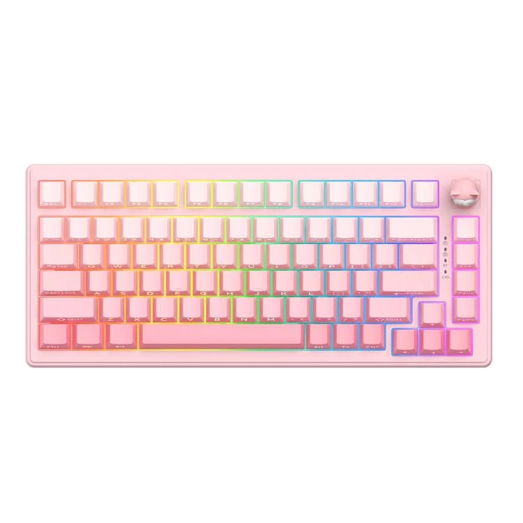Onikuma MT707 Tri-Mode 81 Keys Mechanical Keyboard with Creative Doll Knob