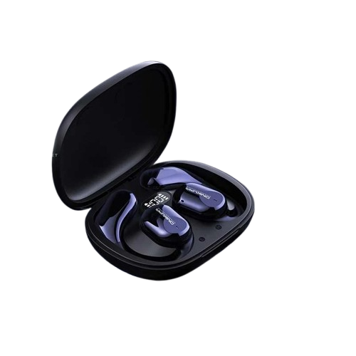 Onikuma T209 OWS Cyberpunk Design Black-Blue Bluetooth Earbuds with Charging Case