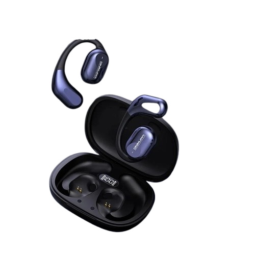 Onikuma T209 OWS Cyberpunk Design Black-Blue Bluetooth Earbuds with Charging Case