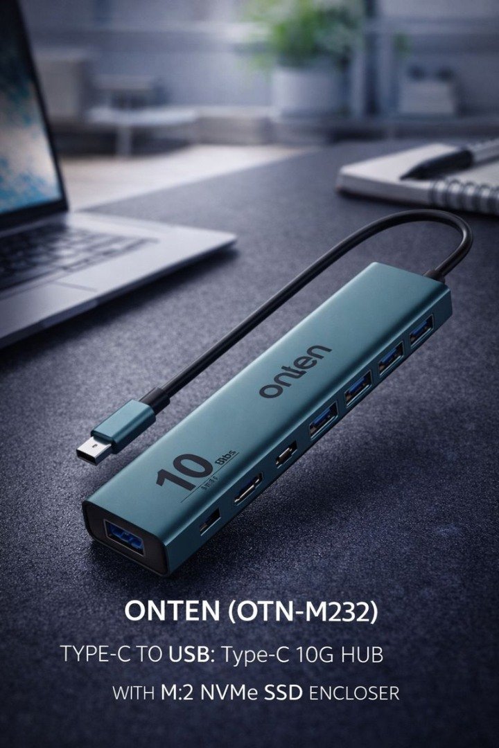 ONTEN (OTN-UC615) 6 in 1 USB 3.2 Gen 2, 6-Ports 10G Hub