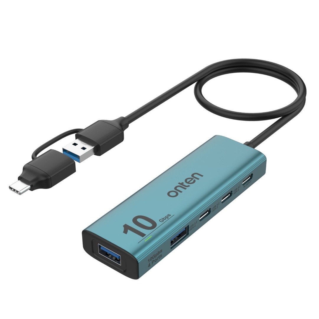ONTEN (OTN-UCA612+) 5 in 2 USB 3.2 Gen 2, 4-Port 10G Hub with Power Supply