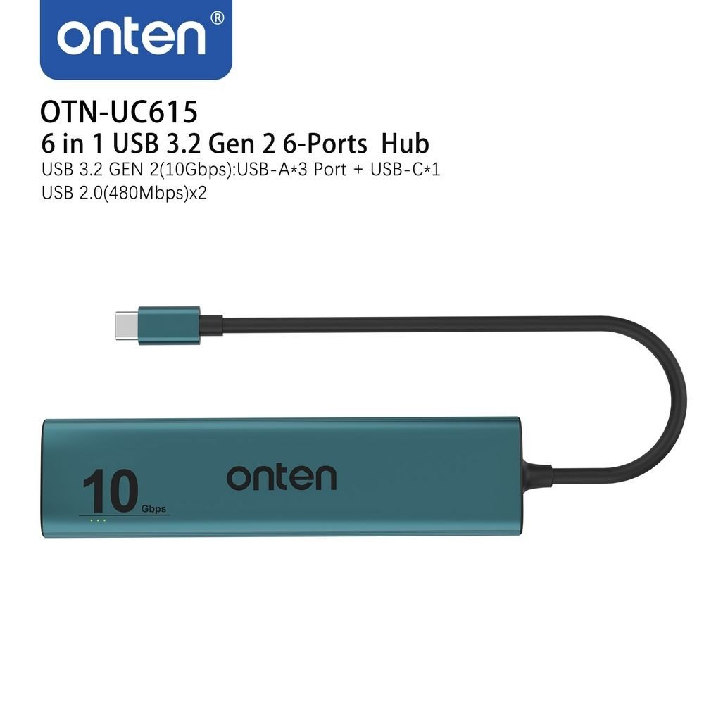 ONTEN (OTN-UC615) 6 in 1 USB 3.2 Gen 2, 6-Ports 10G Hub