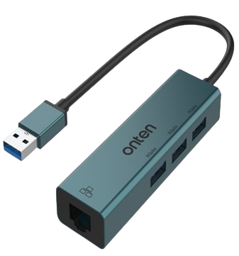 ONTEN (OTN-5221) USB 3.0 to 3-Port Hub with Fast Ethernet Adapter