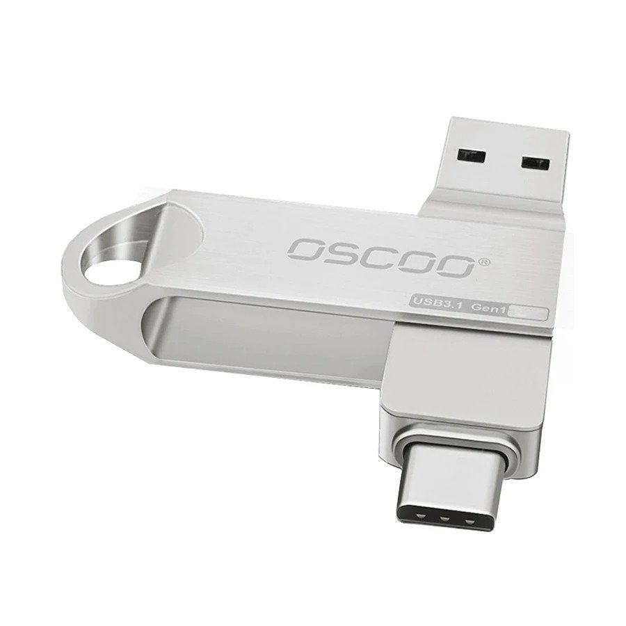 Oscoo CU002 64GB /128GB USB 3.1 Gen 1 & Type-C OTG Silver Pen Drive
