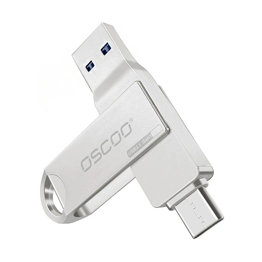 Oscoo CU002 64GB /128GB USB 3.1 Gen 1 & Type-C OTG Silver Pen Drive