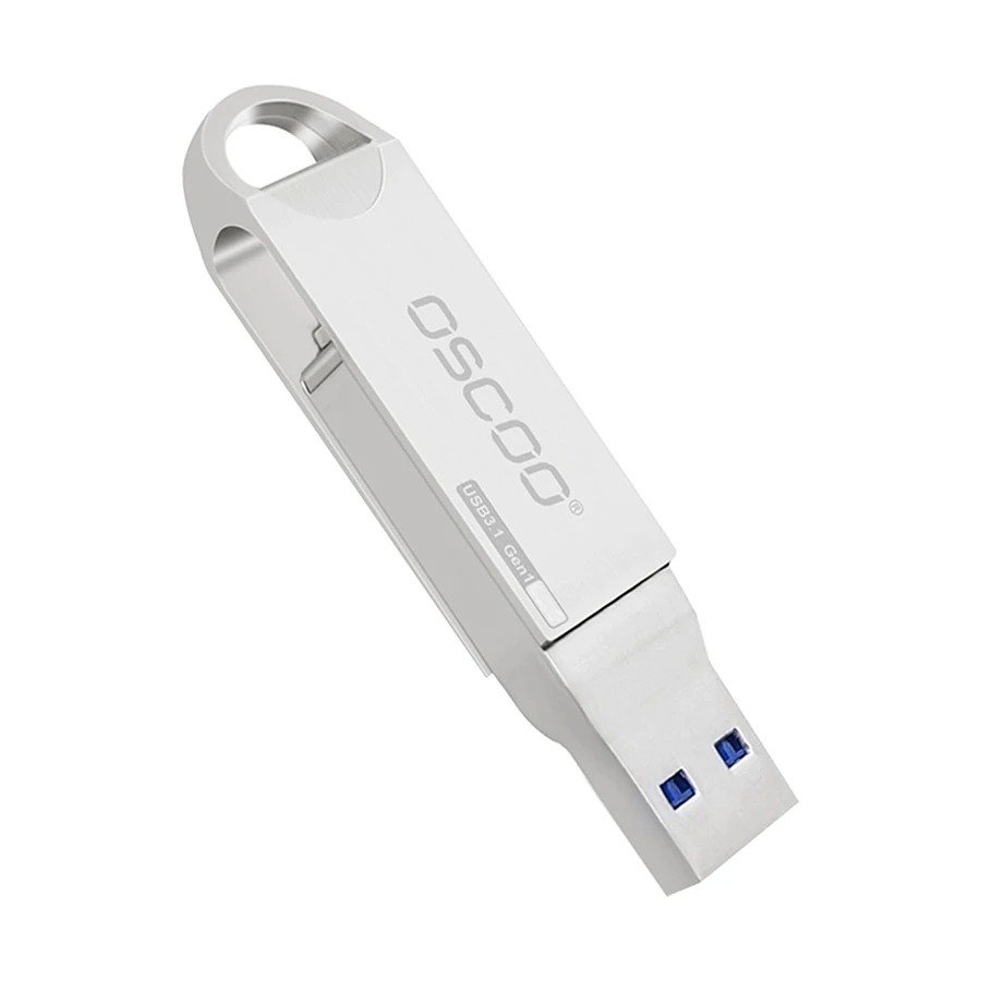 Oscoo CU002 64GB /128GB USB 3.1 Gen 1 & Type-C OTG Silver Pen Drive