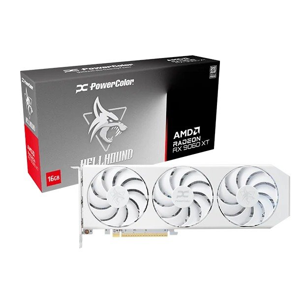 Hellhound AMD Radeon™ RX 9060 XT 16GB GDDR6 | Spectral White