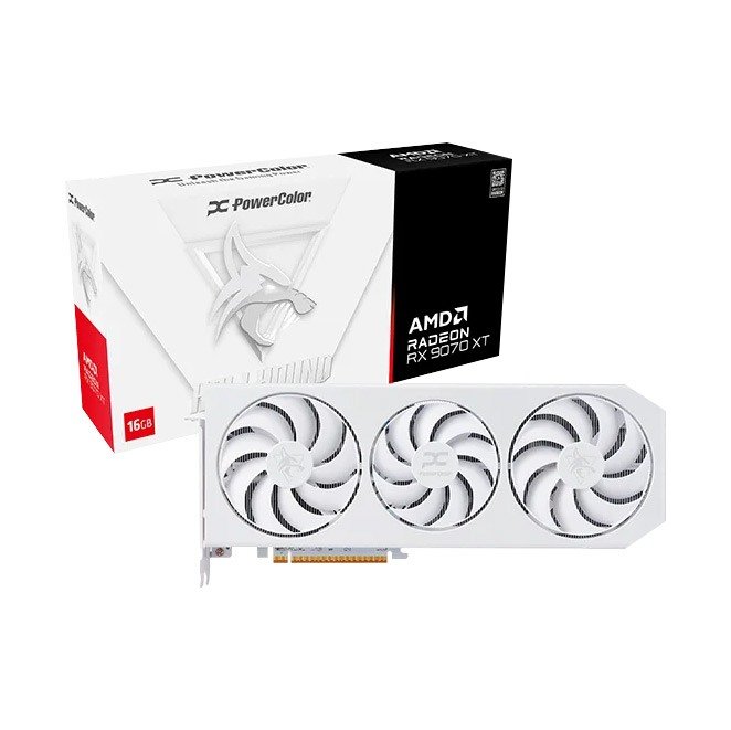 PowerColor Hellhound Spectral White AMD Radeon™ RX 9070 XT OC 16GB GDDR6
