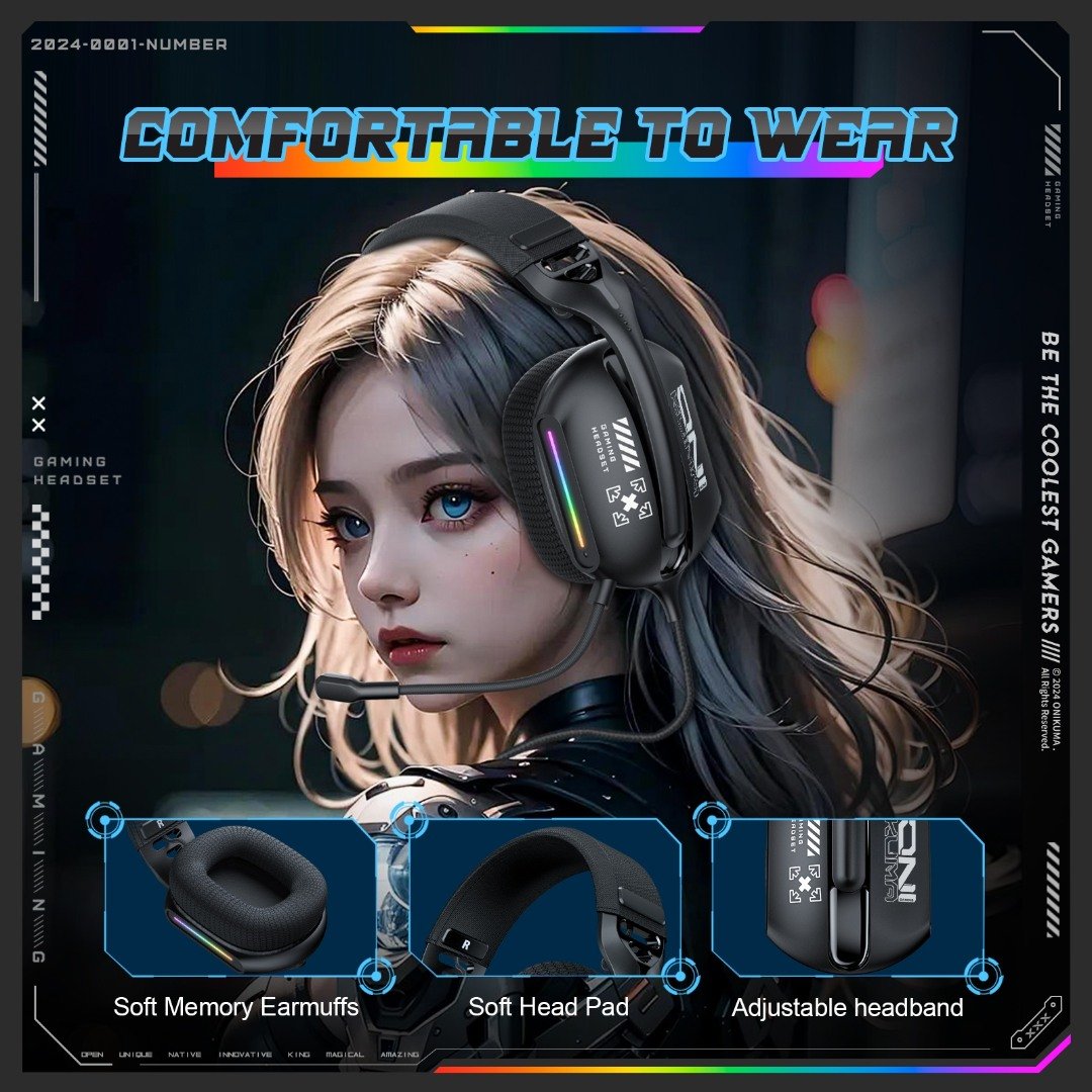 ONIKUMA X12 3.5mm Wired RGB Light Gaming Headset