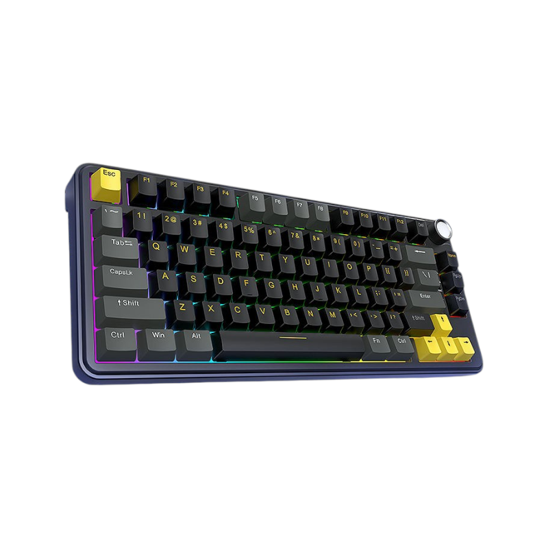 T-WOLF T40 Tri-Mode Custom Mechanical RGB Backlit Keyboard with Knob