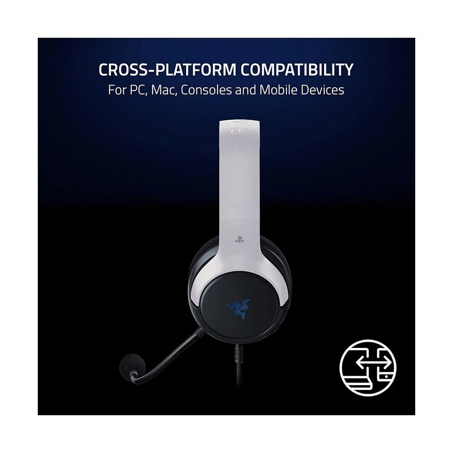 Razer Kaira X - Licensed PlayStation 5 Wired Black & White Gaming Headphone