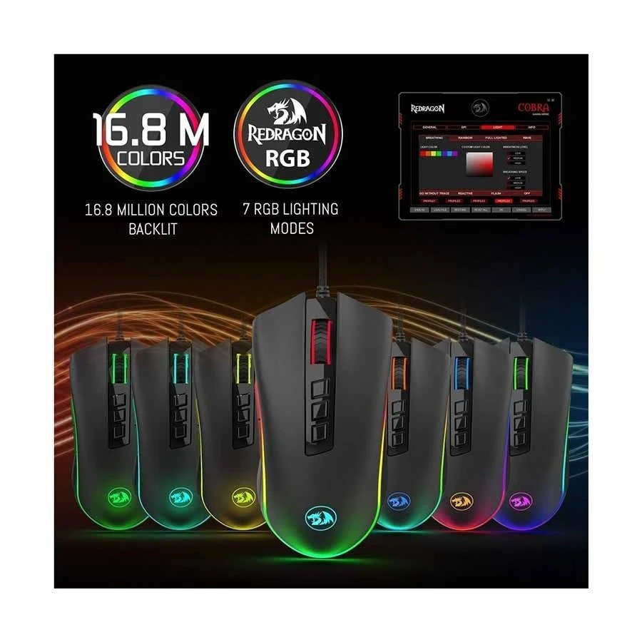 Redragon M711 COBRA Wired Black RGB Gaming Mouse