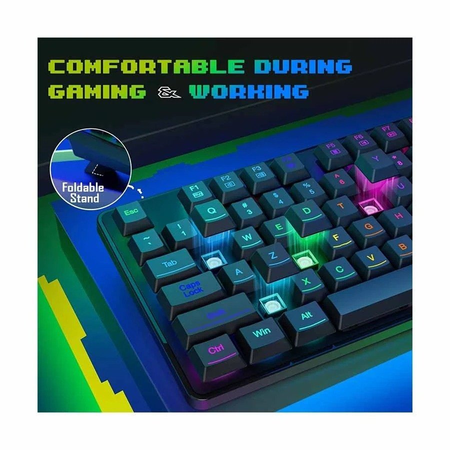 Redragon S107-BA RGB Wired Black Mechanical Gaming Keyboard & Mouse Combo