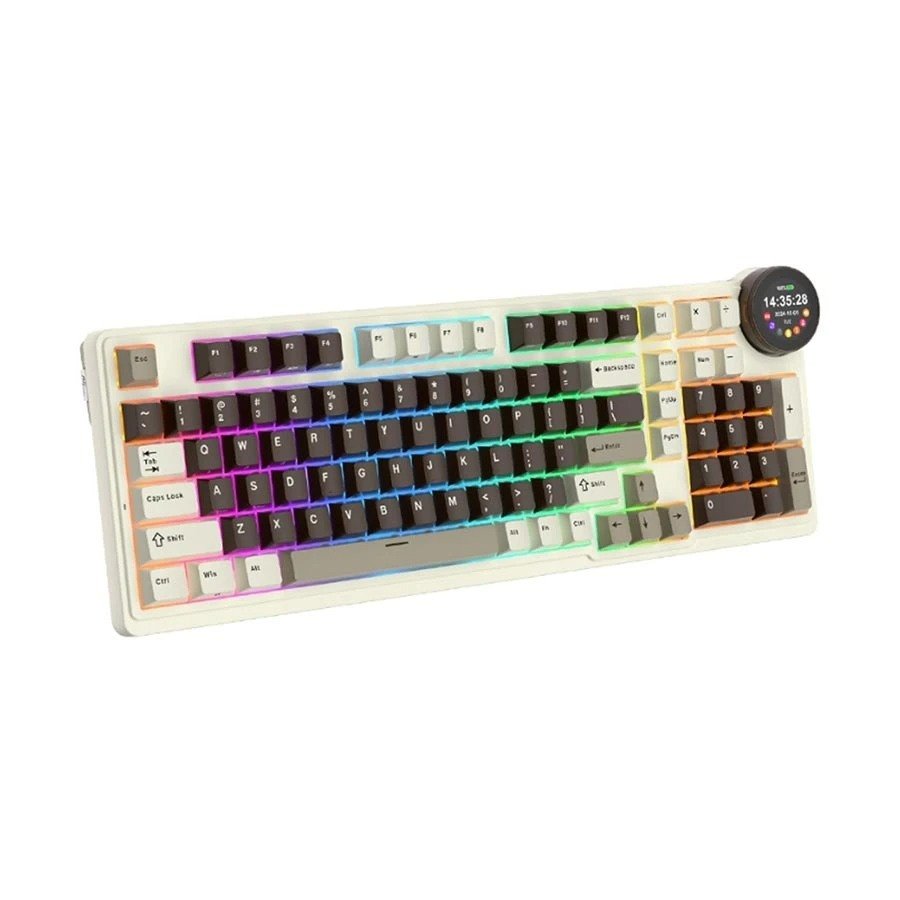 Royal Kludge RK N99 Tri Mode RGB Hot Swap (Beige Switch) Mocha Grey Mechanical Gaming Keyboard