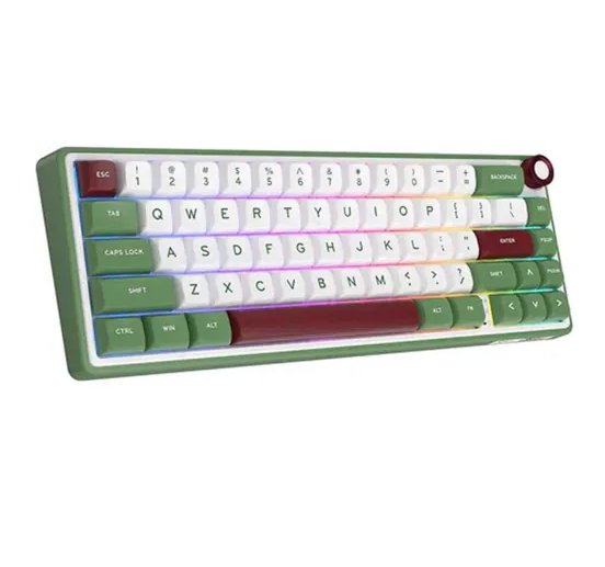 Royal Kludge RK R65 Brown Switch RGB Hot Swappable Mechanical Keyboard- GREENSAND
