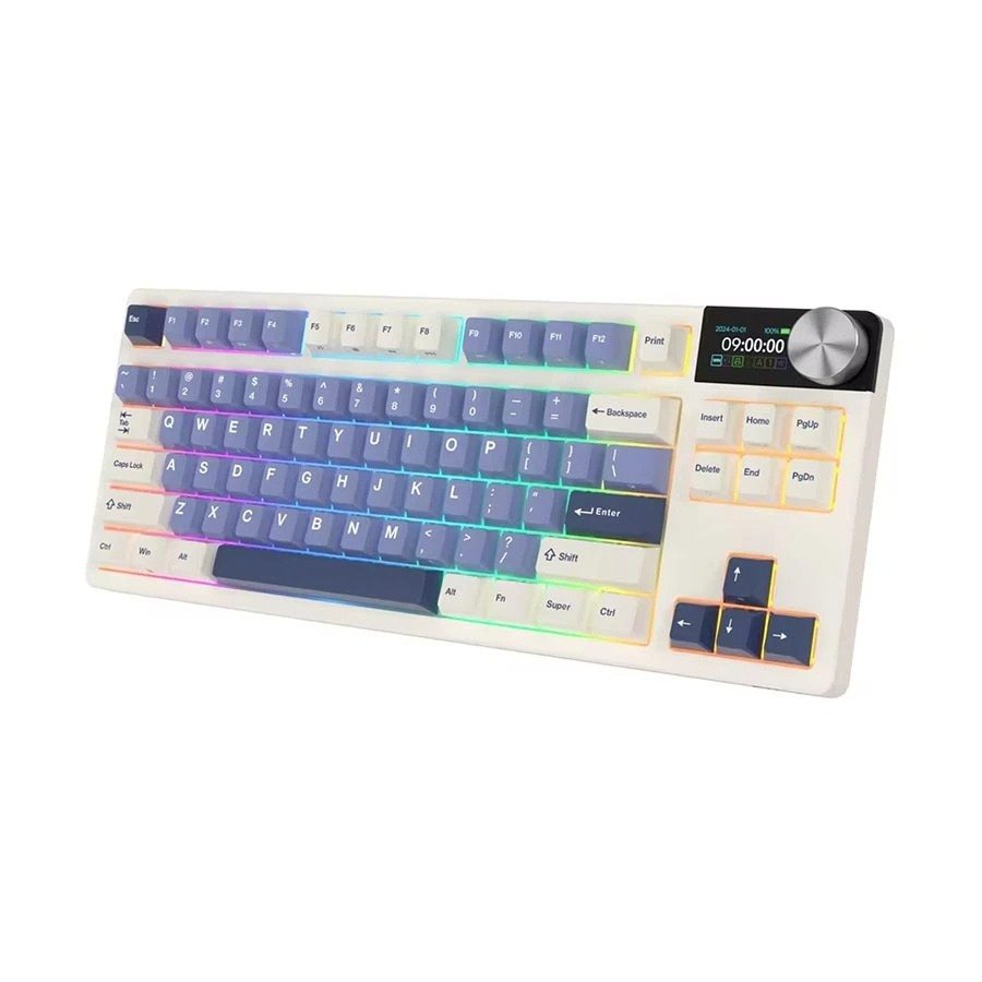 Royal Kludge RK S85 Tri Mode RGB Hot Swap (Beige Switch) Horizon Blue Mechanical Gaming Keyboard