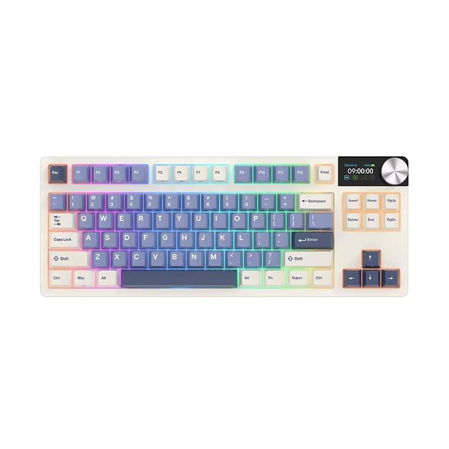 Royal Kludge RK S85 Tri Mode RGB Hot Swap (Beige Switch) Horizon Blue Mechanical Gaming Keyboard