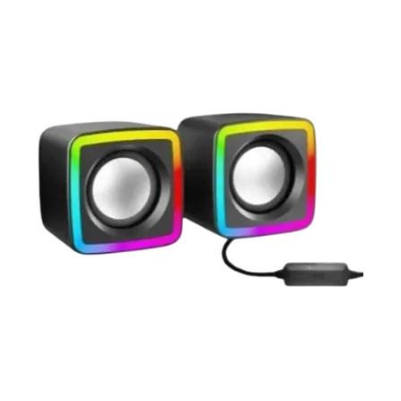 T-WOLF S6 Wired Mini USB RGB Light Speaker 3.5mm Audio