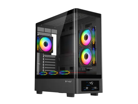 T-WOLF Spector ATX Curved ARGB Gaming Casing with Display