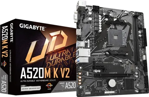 Gigabyte AMD Chipset A520M K V2 AM4 Micro ATX Motherboard