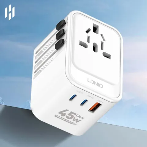 LDNIO Z8 Universal 3 USB Ports 45W GaN Travel Adapter – White
