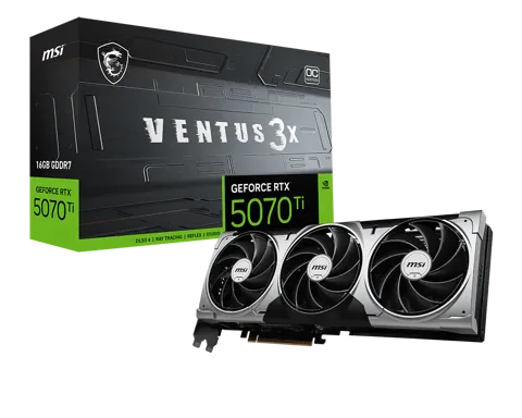 MSI GeForce RTX 5070 Ti 16G VENTUS 3X OC 16GB GDDR7 Graphics Card