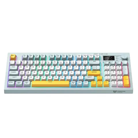 ONIKUMA G80 94 Keys Tri-Mode Wireless Membrane Keyboard with LCD Screen & Multifunction Knob
