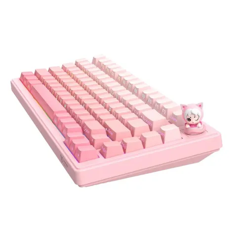 Onikuma MT707 Tri-Mode 81 Keys Mechanical Keyboard with Creative Doll Knob