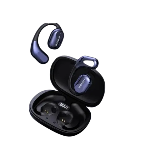 Onikuma T209 OWS Cyberpunk Design Black-Blue Bluetooth Earbuds with Charging Case
