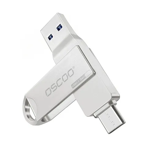 Oscoo CU002 64GB /128GB USB 3.1 Gen 1 & Type-C OTG Silver Pen Drive