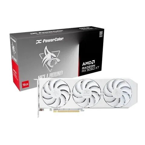Hellhound AMD Radeon™ RX 9060 XT 16GB GDDR6 | Spectral White