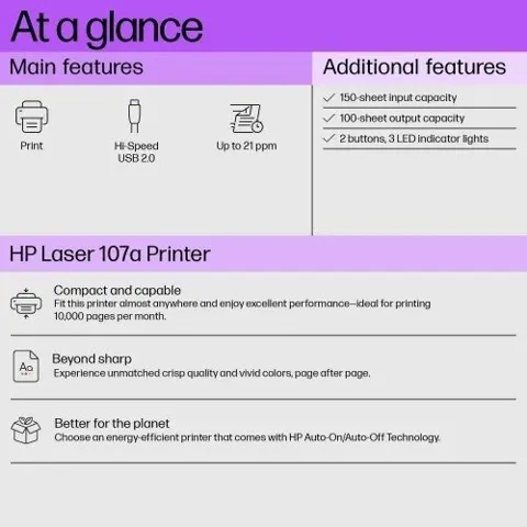 HP Laser 107a Laser Printer