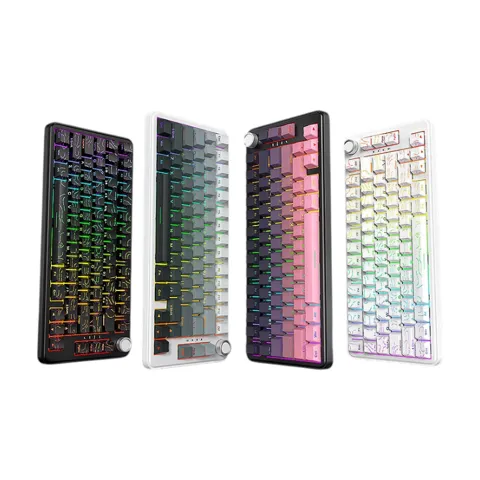 T-WOLF T40 Tri-Mode Custom Mechanical RGB Backlit Keyboard with Knob