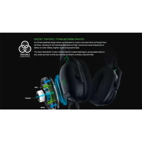 Razer BlackShark V2 Black Wired Gaming Headphone With USB Sound Card