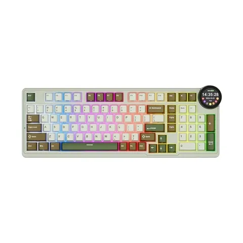 Royal Kludge RK N99 Tri Mode RGB Hot Swap (Beige Switch) Palm Green Mechanical Gaming Keyboard