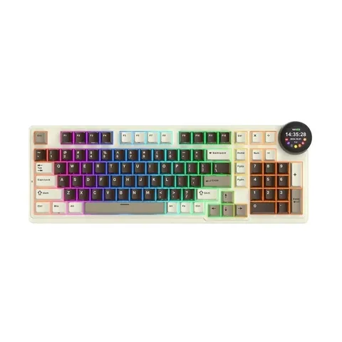 Royal Kludge RK N99 Tri Mode RGB Hot Swap (Beige Switch) Mocha Grey Mechanical Gaming Keyboard