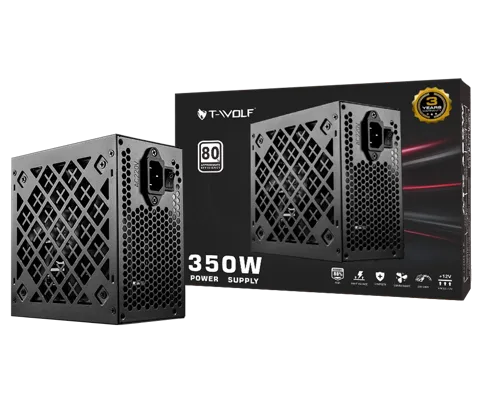 T-wolf ATX 350W Power Supply with power cable